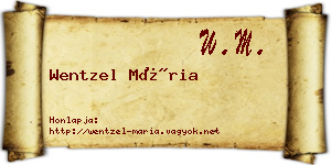 Wentzel Mária névjegykártya